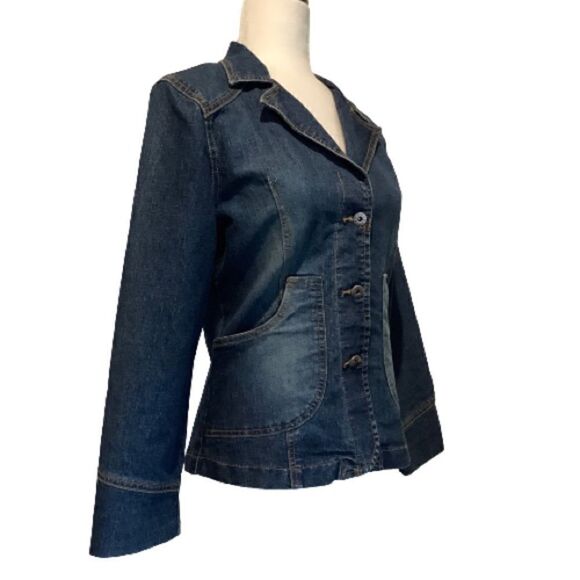 BONGO DENIM BLAZER STYLE BUTTON UP JACKET SIZE 5 - Picture 2 of 9
